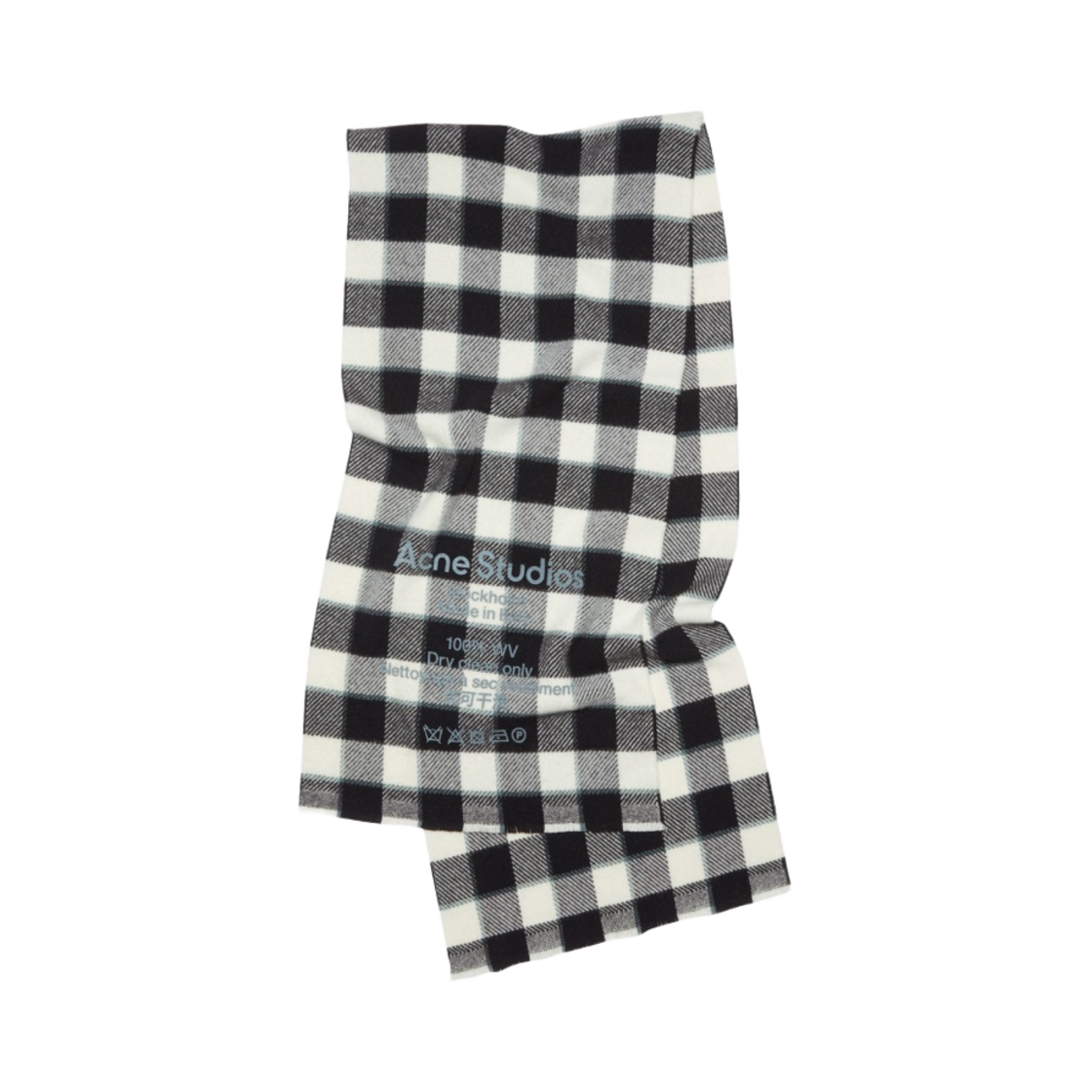 아크네 스튜디오 체크 울 머플러 그레이 블랙 화이트