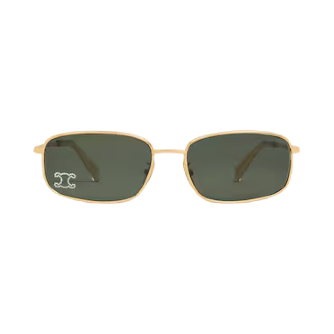 4S285CMSB-35SG/CL40285U-30N (W) Celine Triomphe Rhinestone 02 Sunglasses in Metal with Crystals Gold Green