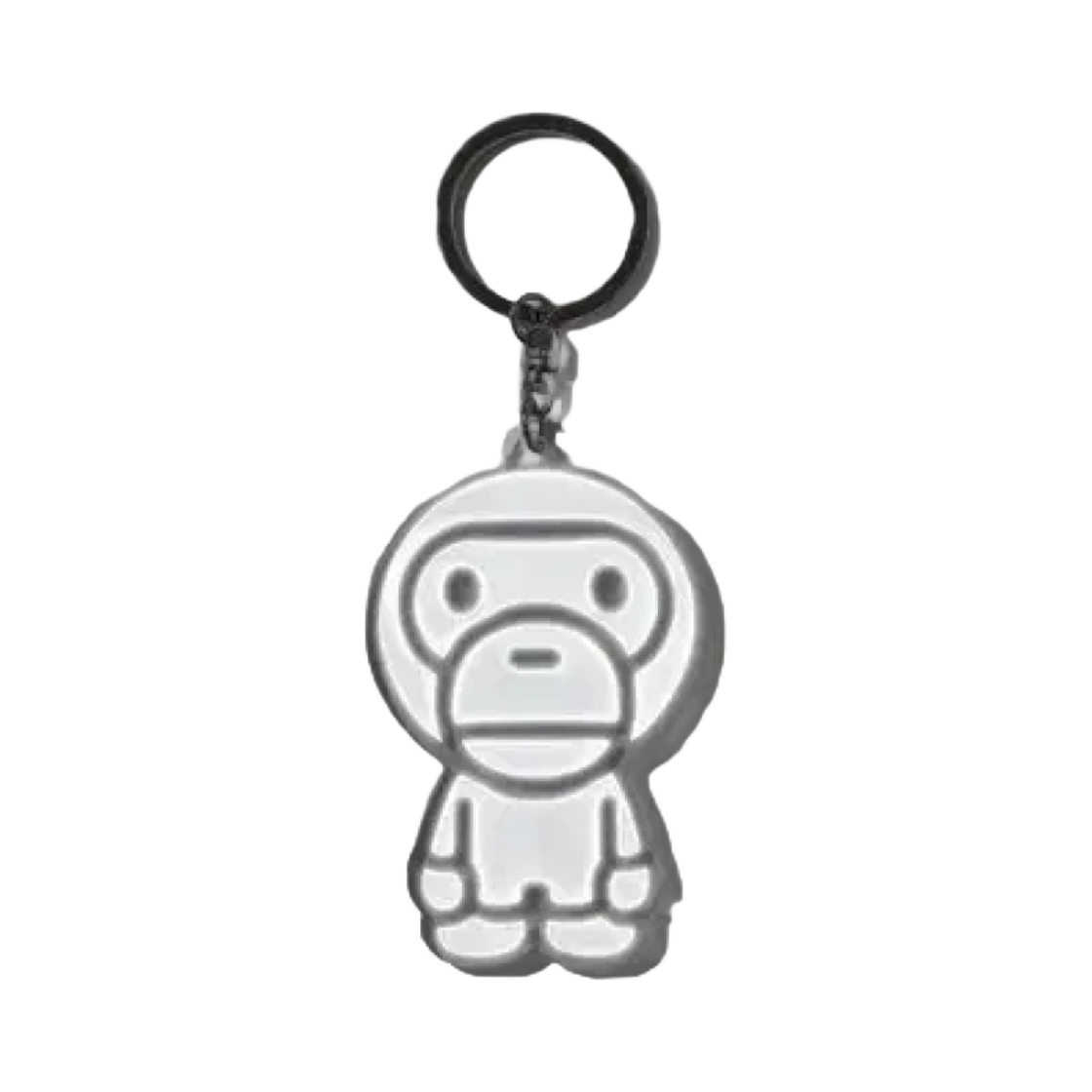 베이프 베이비 마일로 리플렉티브 키체인 화이트(BAPE Baby Milo Reflective Keychain White)