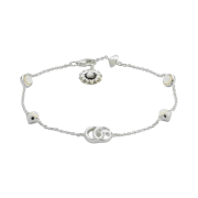 (W) Gucci GG Marmont Mother Of Pearl Bracelet 925 Sterling Silver