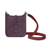 Hermes Evelyne 16 Amazone Bag Clemence & Gold Cassis Rouge Grenat
