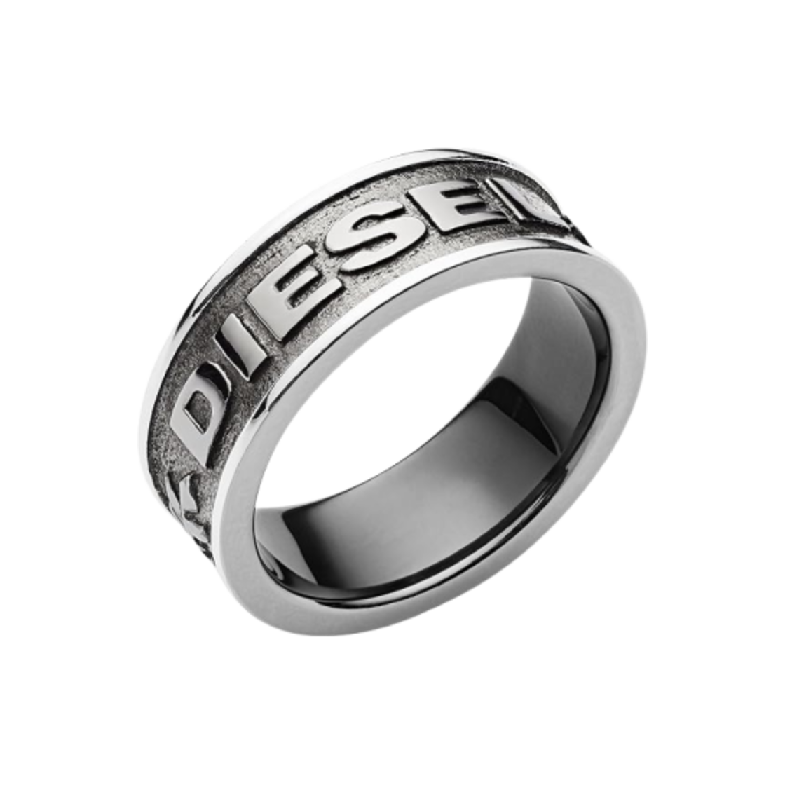 DX1108060 Diesel Dx1108060 Gunmetal Stainless Steel Band Ring Silver