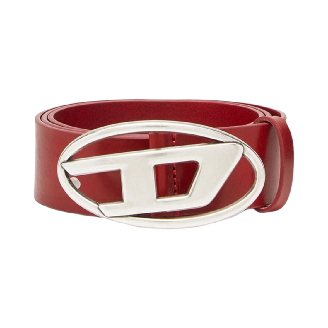 디젤 B-1DR 레더 벨트 D 버클 레드(Diesel B-1DR Leather Belt with D Buckle Red) - 1