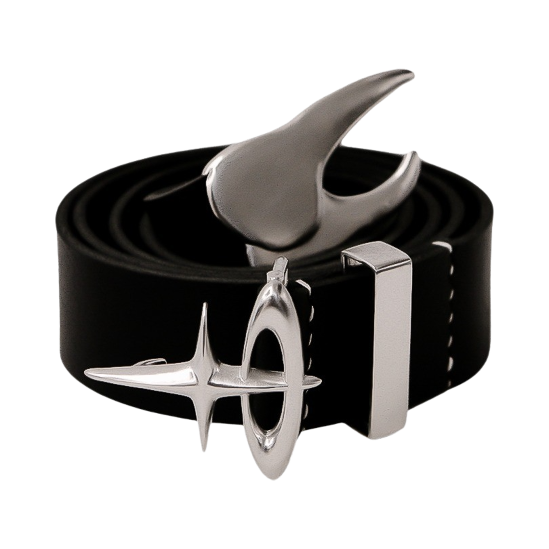 TEETH-N071 Teeth Logo Belt Silver