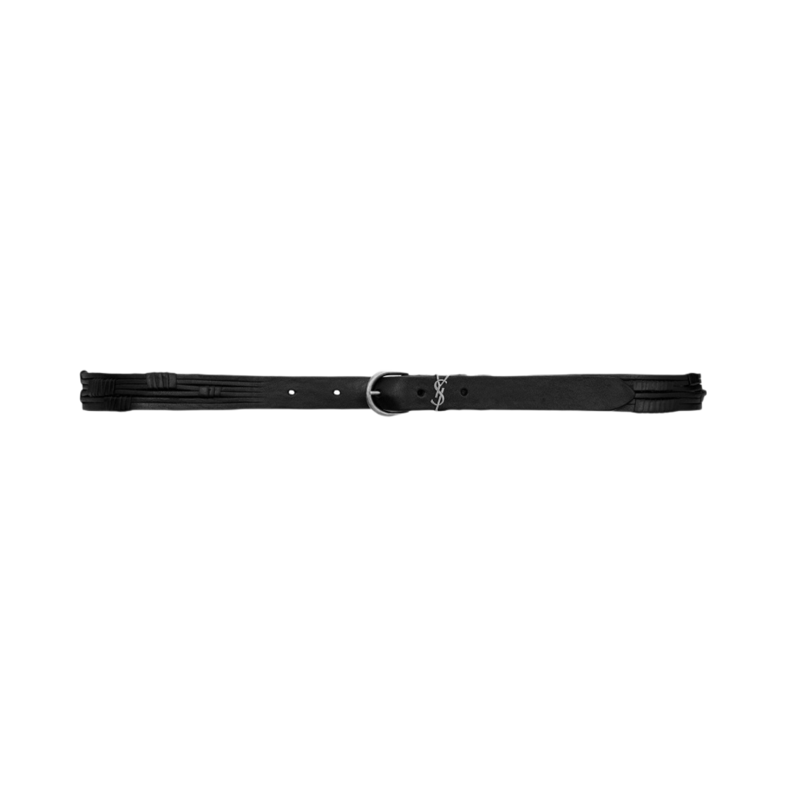 생로랑 크로와상 드 룬 버클 씬 벨트 베지터블 탠 레더 블랙(Saint Laurent Croissant De Lune Buckle Thin Belt in Vegetable-Tanned Leather Black) - 1