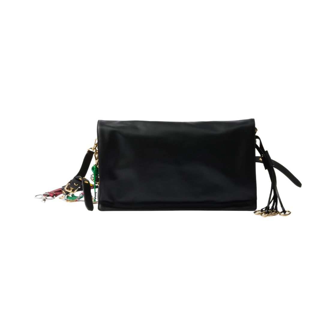프라다 소프트 사운드 라지 레더 숄더백 참 블랙(Prada Soft Sound Large Leather Shoulder Bag with Charms Black) - 2
