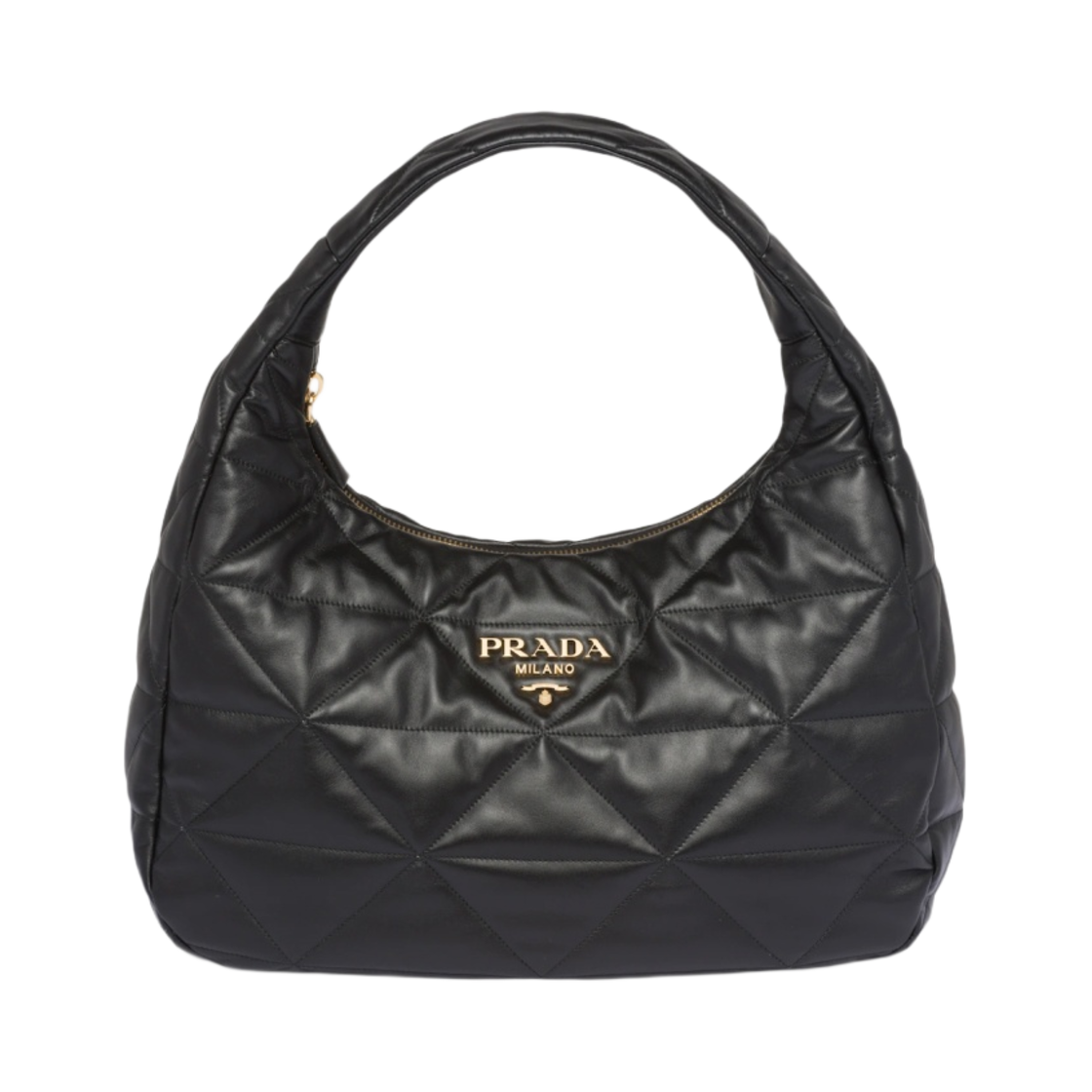 프라다 라지 탑스티치 나파 레더 백 블랙(Prada Large Topstitched Nappa-Leather Bag Black) - 1