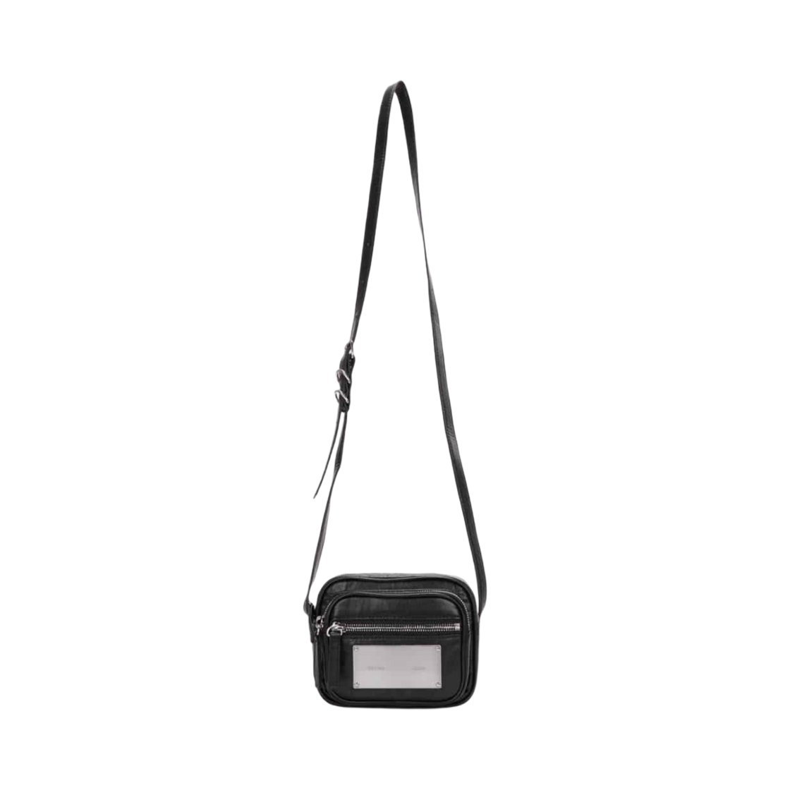 마뗑킴 스퀘어 레더 크로스백 블랙