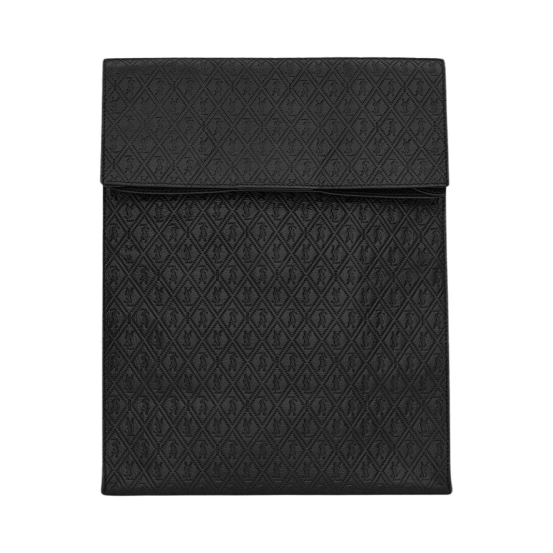 생로랑 엠보스 베지터블 탠 레더 르 모노그램 델리 페이퍼백 블랙