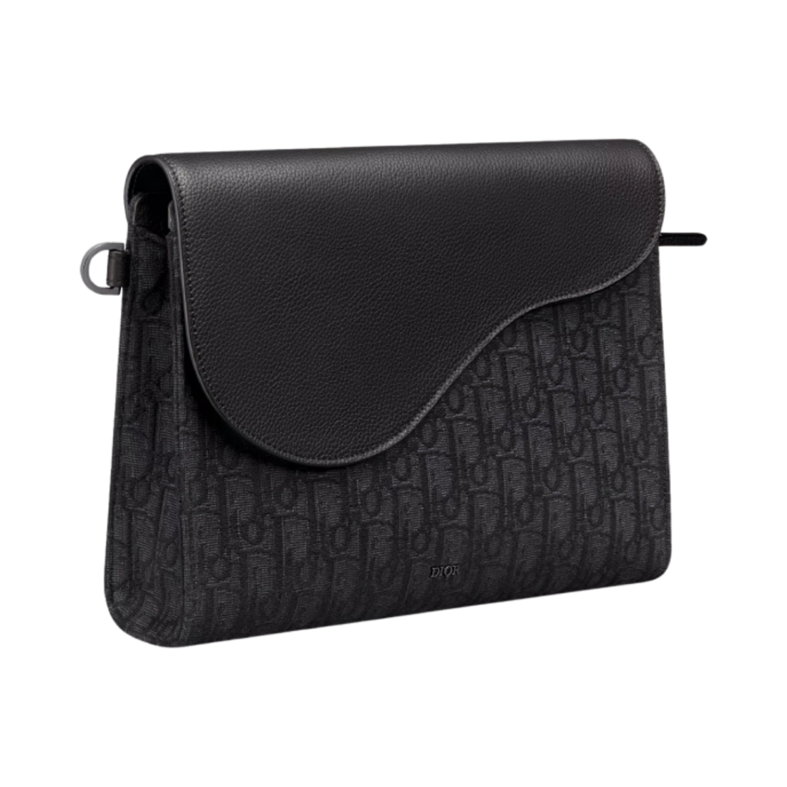 디올 새들 A5 트라이앵글 파우치 디올 오블리크 자카드 앤 그레인드 카프스킨 블랙(Dior Saddle A5 Triangle Pouch Dior Oblique Jacquard and Grained Calfskin Black) - 3