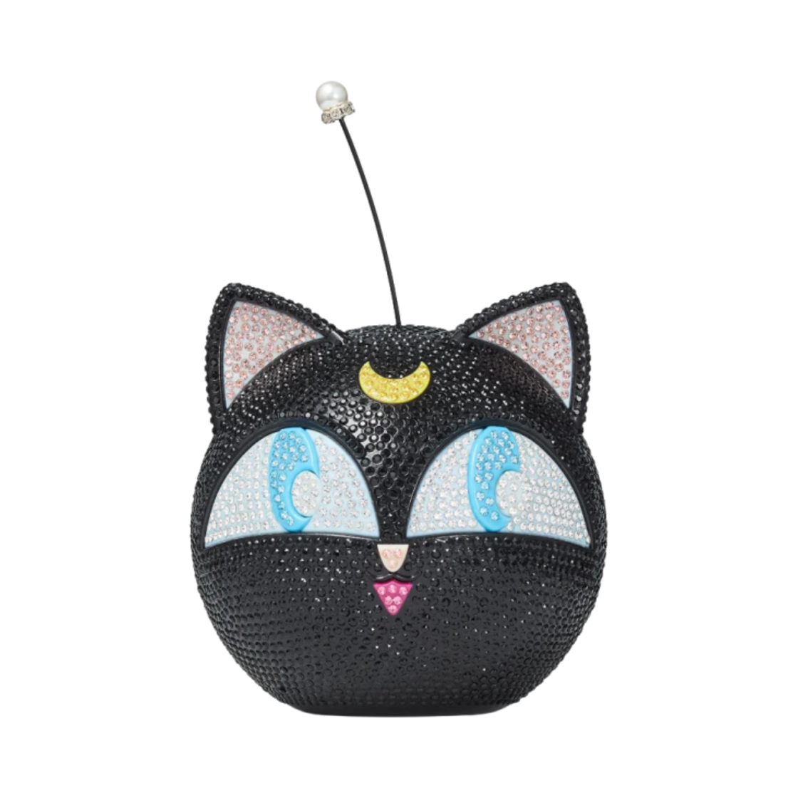 SMLUNAPMINAUDIEREBUD Jimmy Choo x Pretty Guardian Sailor Moon Crystal Luna-P Ball Minaudiere Clutch Black