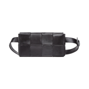 Bottega Veneta Mini Calfskin Leather Belt Cassette Black