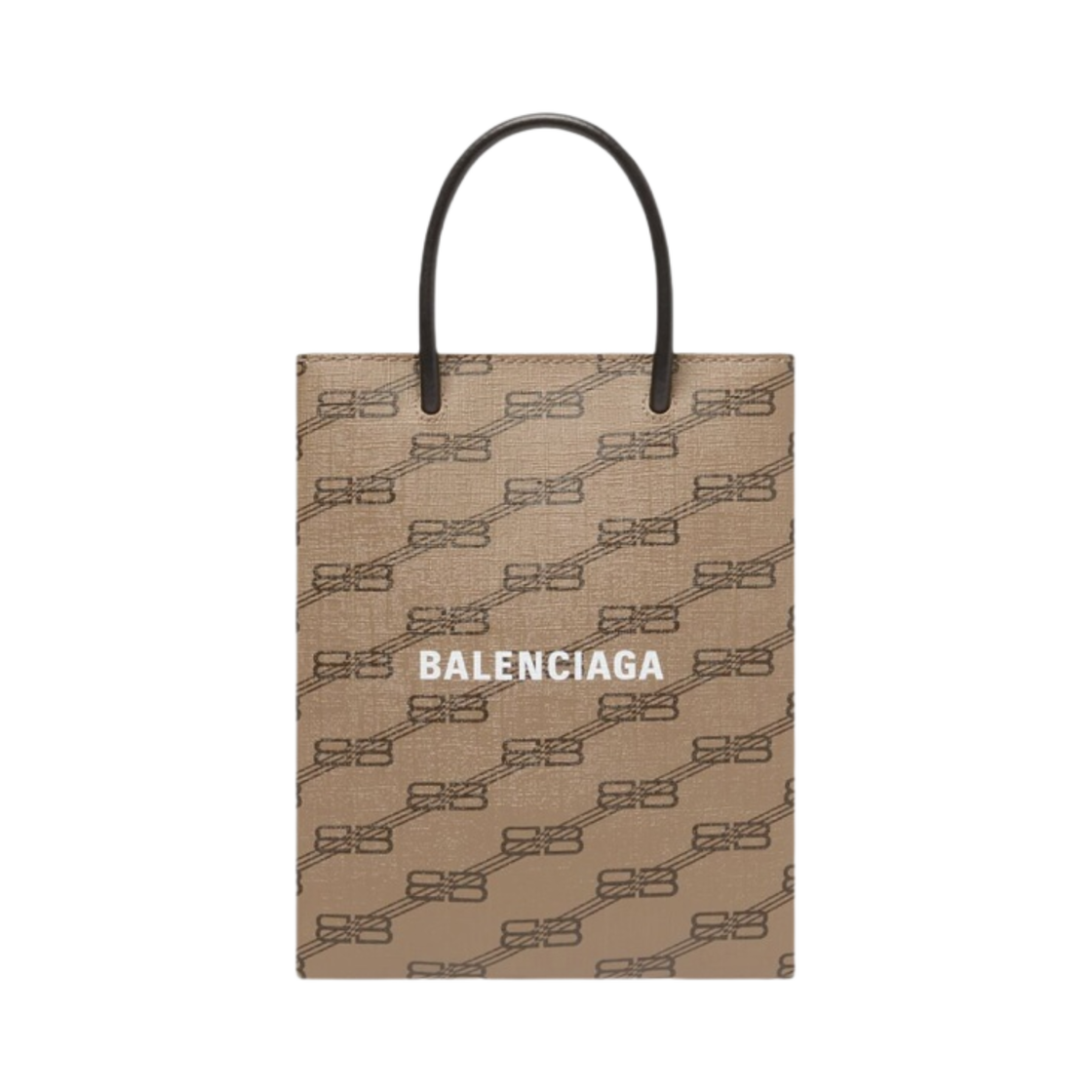 693805210DA2762 Balenciaga Large Shopping Bag BB Monogram Coated Canvas Beige
