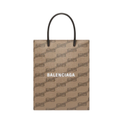 Balenciaga Large Shopping Bag BB Monogram Coated Canvas Beige