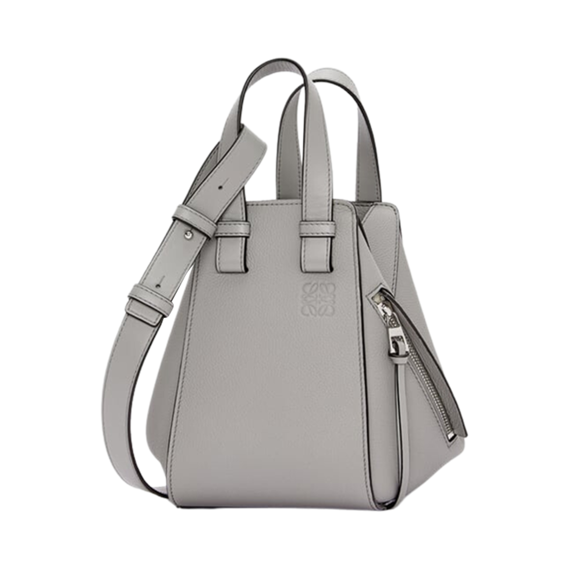 로에베 컴팩트 해먹 백 인 소프트 그레인드 카프스킨 펄 그레이(Loewe Compact Hammock Bag In Soft Grained Calfskin Pearl Grey)