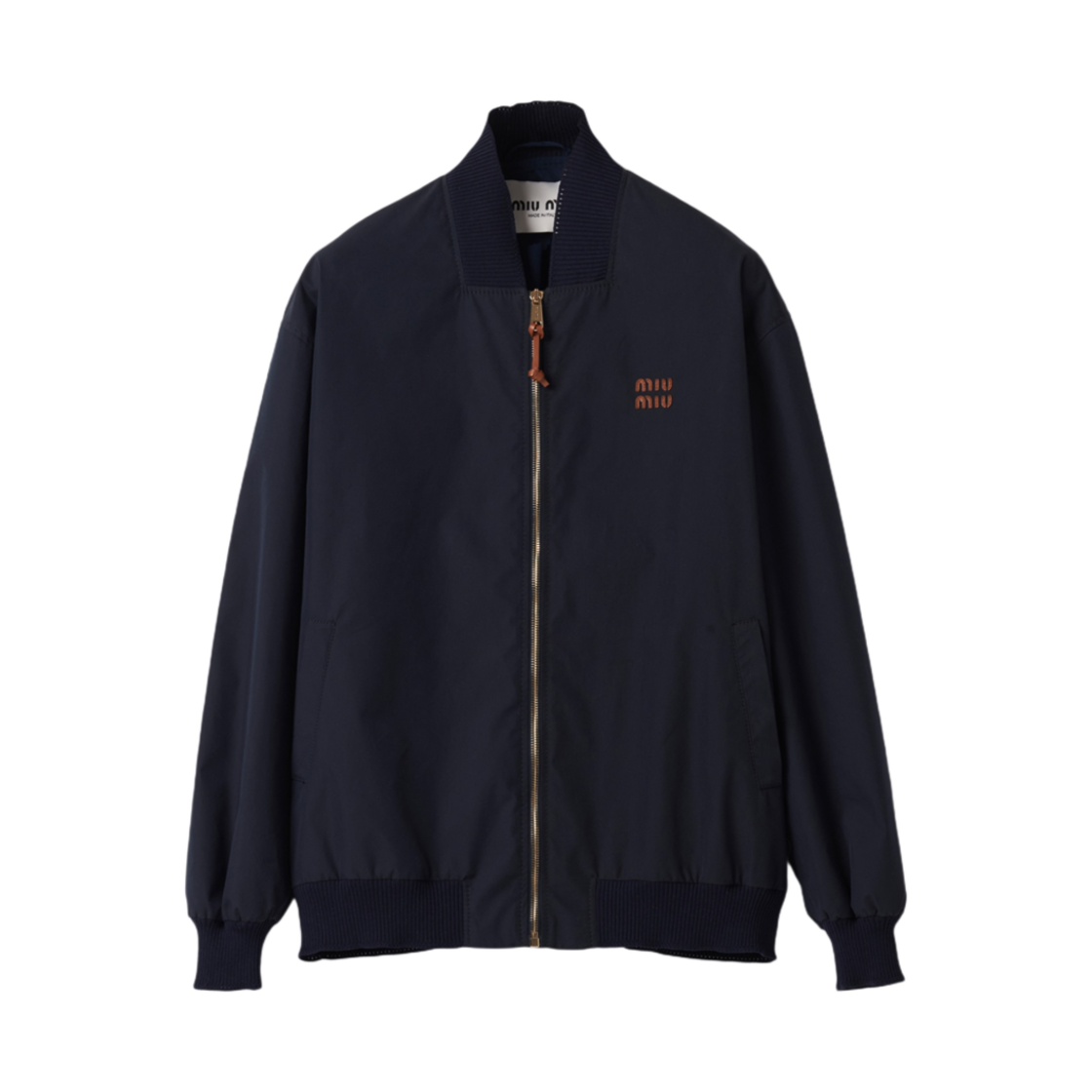 ML1051-12NS-F0008 Miu Miu Panama Cotton Bomber Jacket Blue