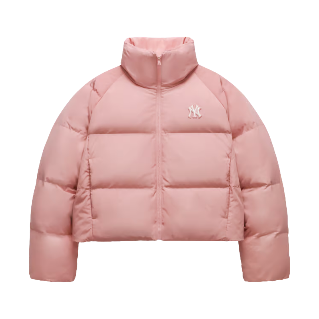 (W) MLB 크롭 커브 푸퍼 자켓 뉴욕 양키스 MG.핑크((W) MLB Crop Curve Puffer Jacket New York Yankees MG.Pink)