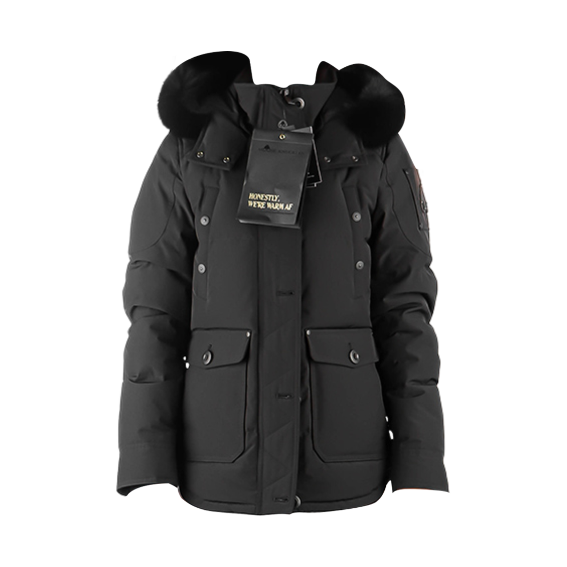 (W) 무스너클 오닉스 앙기유 자켓 퍼 블랙((W) Moose Knuckles Onyx Anguille Jacket Fur Black)