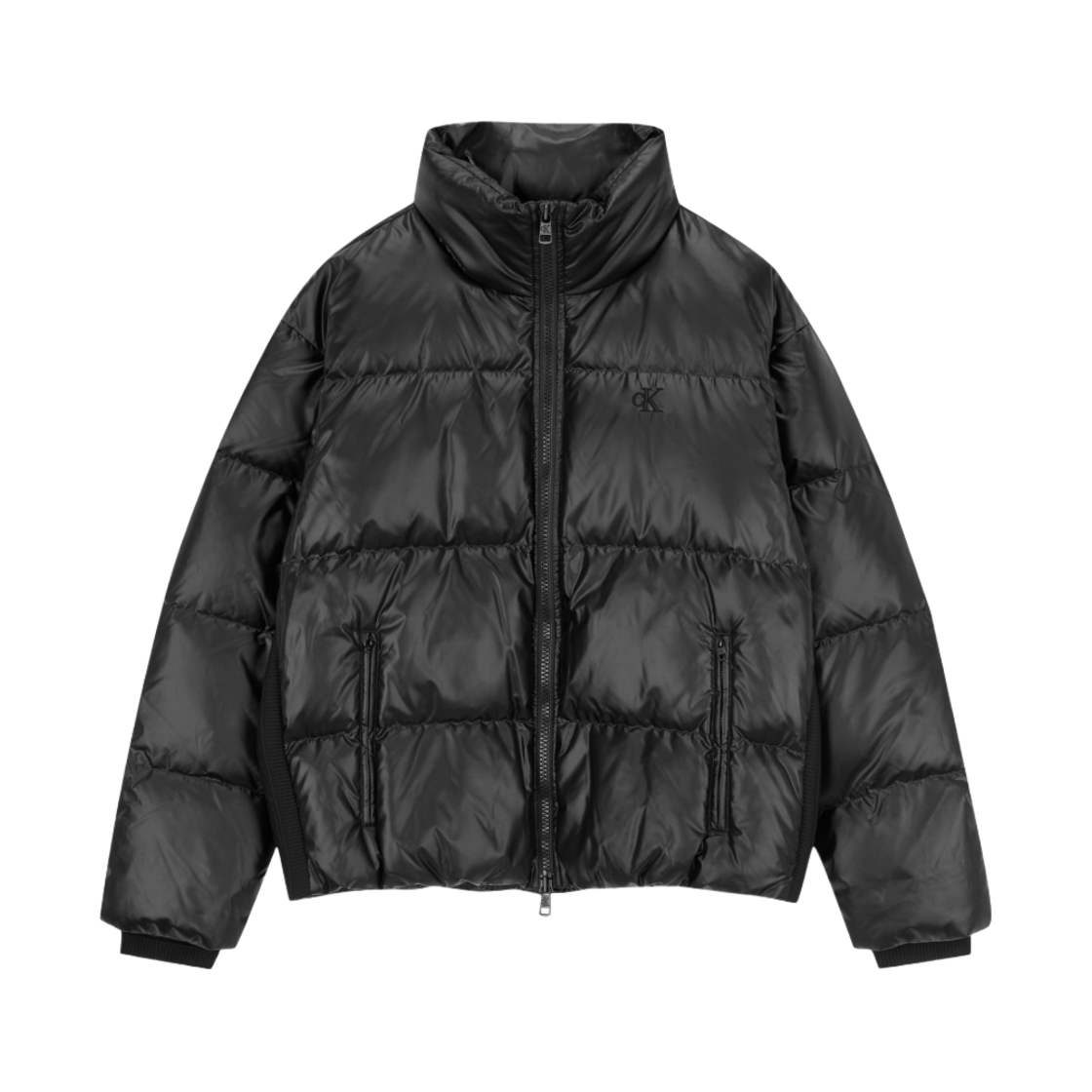 J400370BEH (W) Calvin Klein Jeans Glossy Short Puffer CK Black