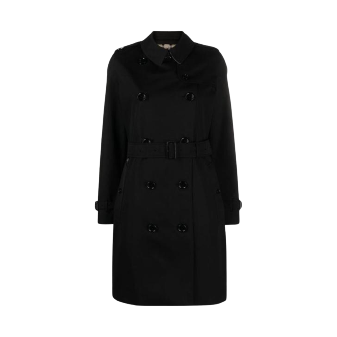 8079409 (W) Burberry Belted Trench Coat Black