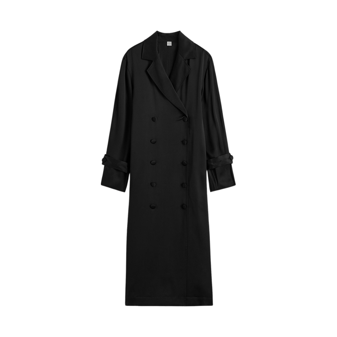 (W) 토템 사틴 트렌치 드레스 블랙((W) Toteme Satin Trench Dress Black)