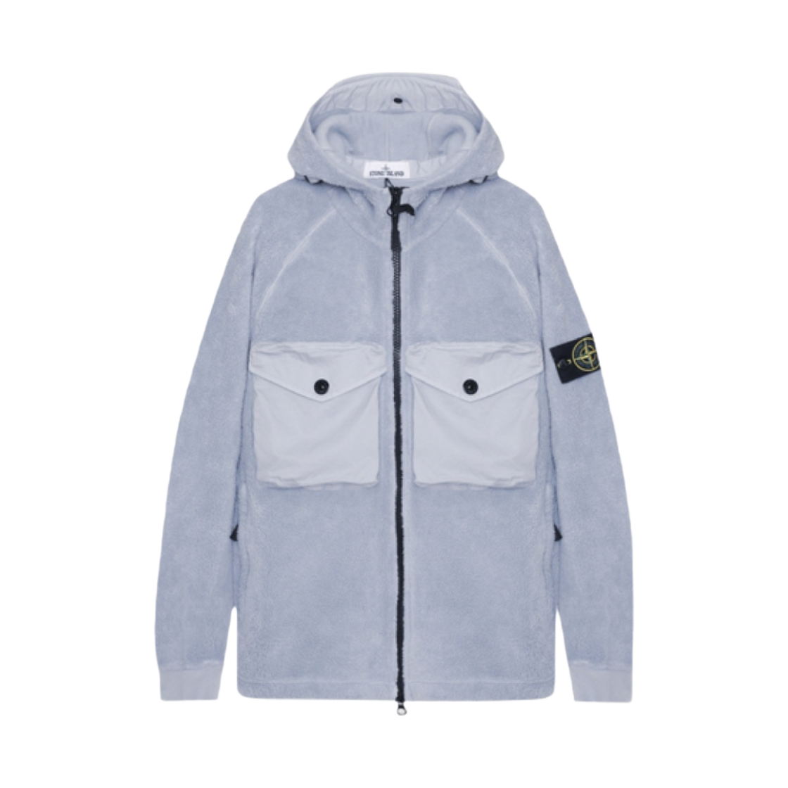 스톤 아일랜드 60134 코튼 파일 후드 집업 라이트 그레이 - 21FW(Stone Island 60134 Cotton Pile Hooded Full Zip Sweatshirt Light Grey - 21FW) - 1