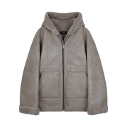 HYII Reversible Hooded Shearling Jacket Grey