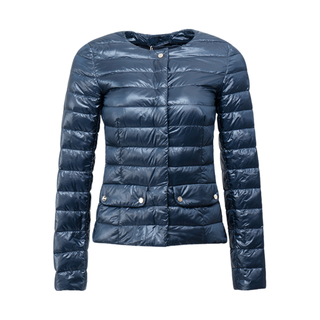 PI001894D-12017-9200 (W) Herno Ultralight Crewneck Paaded Navy Blue