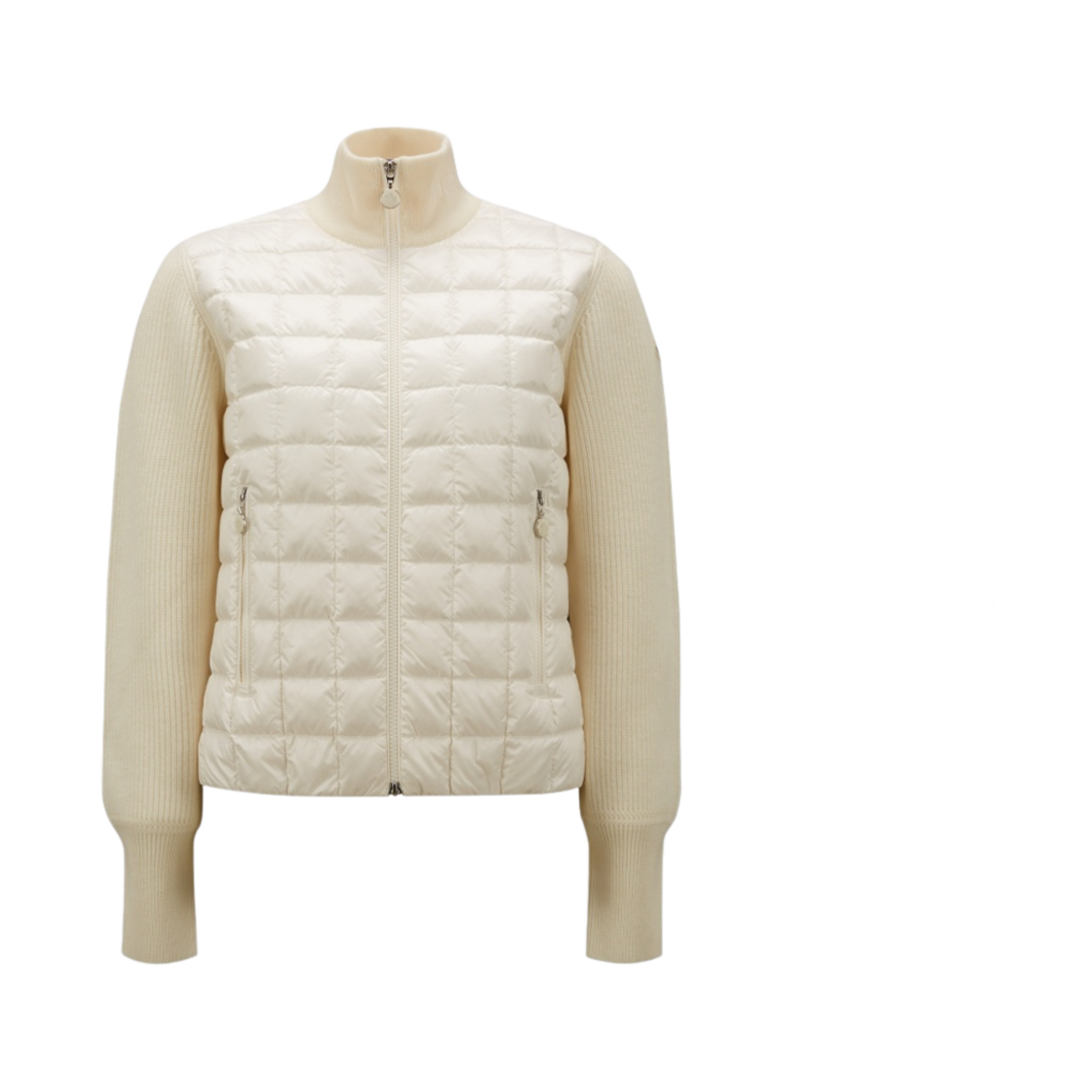 (W) 몽클레르 패딩 울 가디건 화이트 - 23SS((W) Moncler Padded Wool Cardigan White - 23SS) - 1