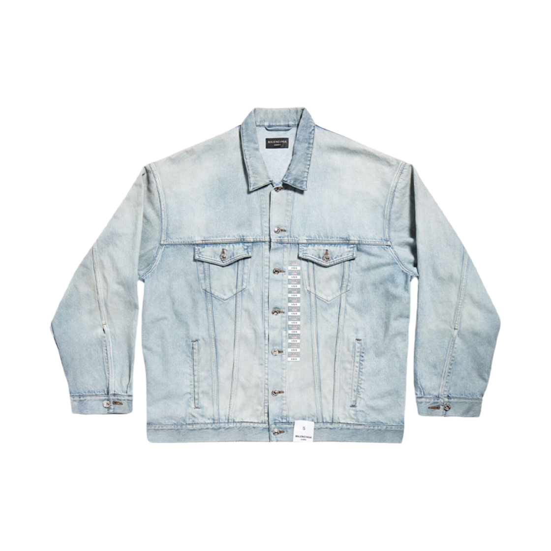 발렌시아가 데님 사이즈 스티커 자켓 블루