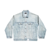 Balenciaga Denim Size Sticker Jacket in Blue