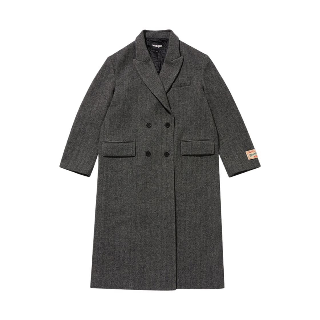 WR2404CT01BK Wrangler Wool Long Double Coat Black