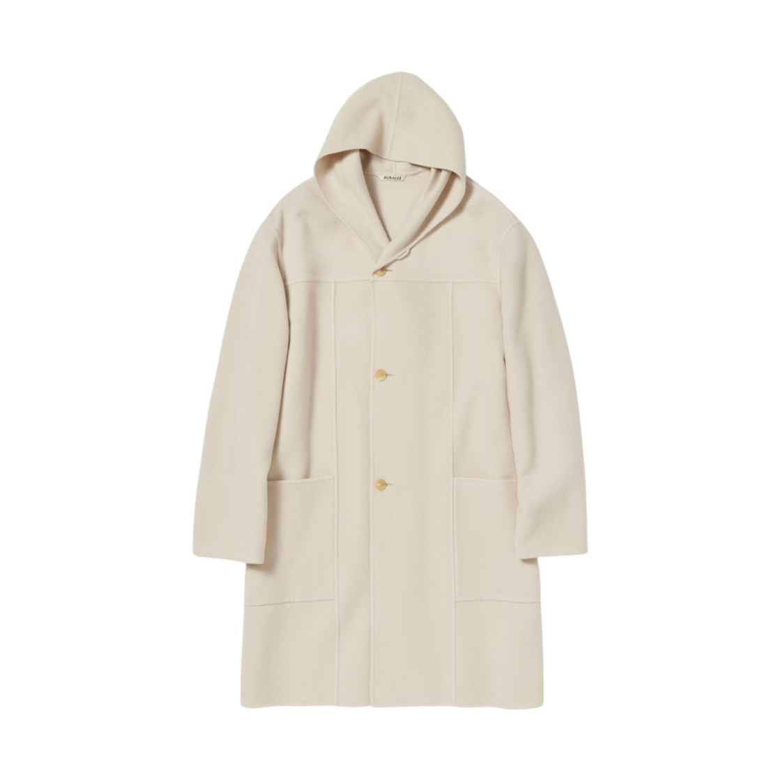 오라리 벨루어 브러쉬드 울 멜튼 핸드 순 후드 코트 아이보리 화이트 - 22AW(Auralee Velour Brushed Wool Melton Hand Sewn Hooded Coat Ivory White - 22AW) - 1
