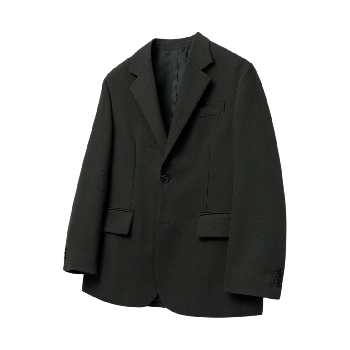 티엔지티 대디핏 노치드 싱글 트윌 셋업 자켓 그레이쉬카키