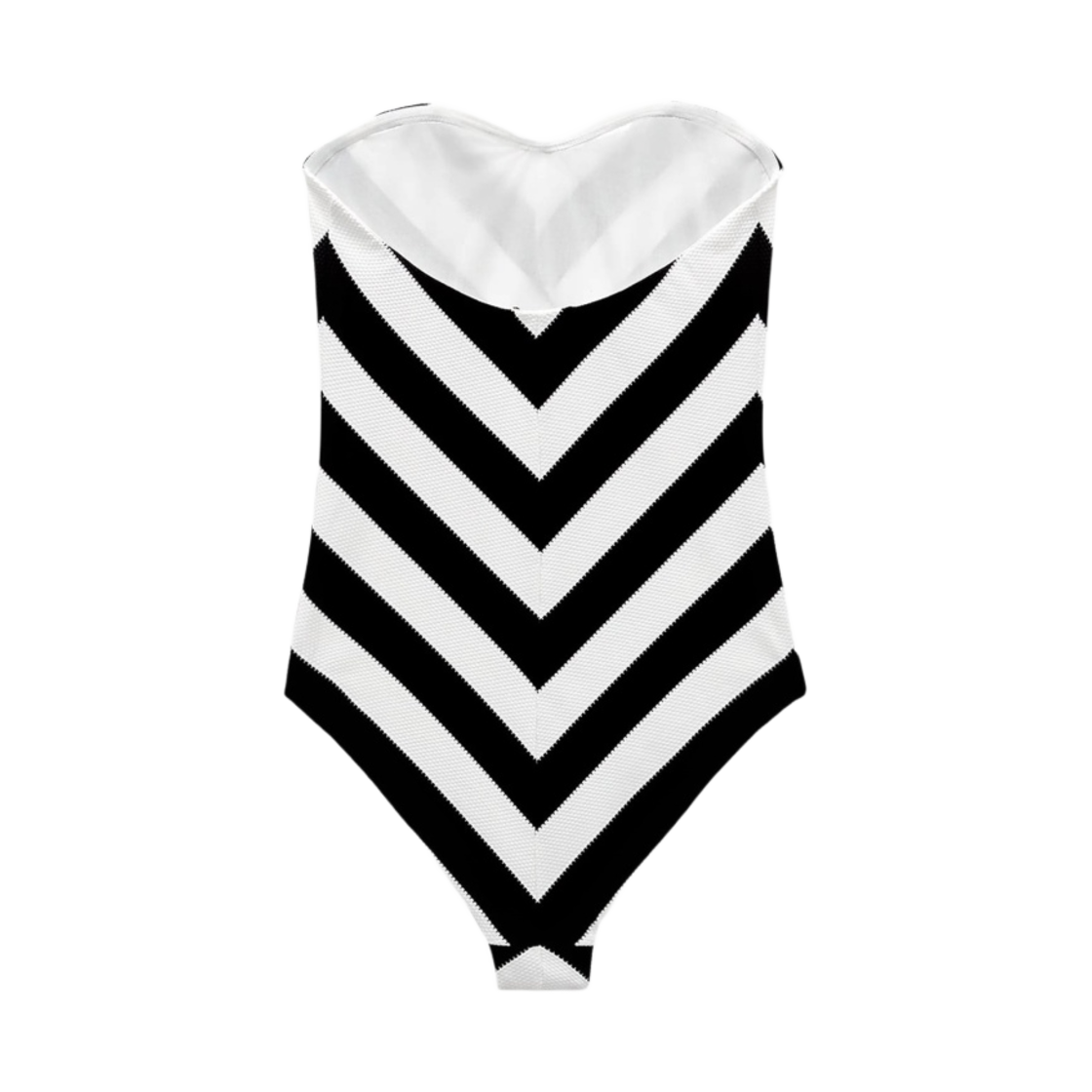 (W) 자라 x 바비 매텔 스트라이프 스윔수트 블랙 화이트((W) Zara x Barbie Mattel Striped Swimsuit Black White) - 2