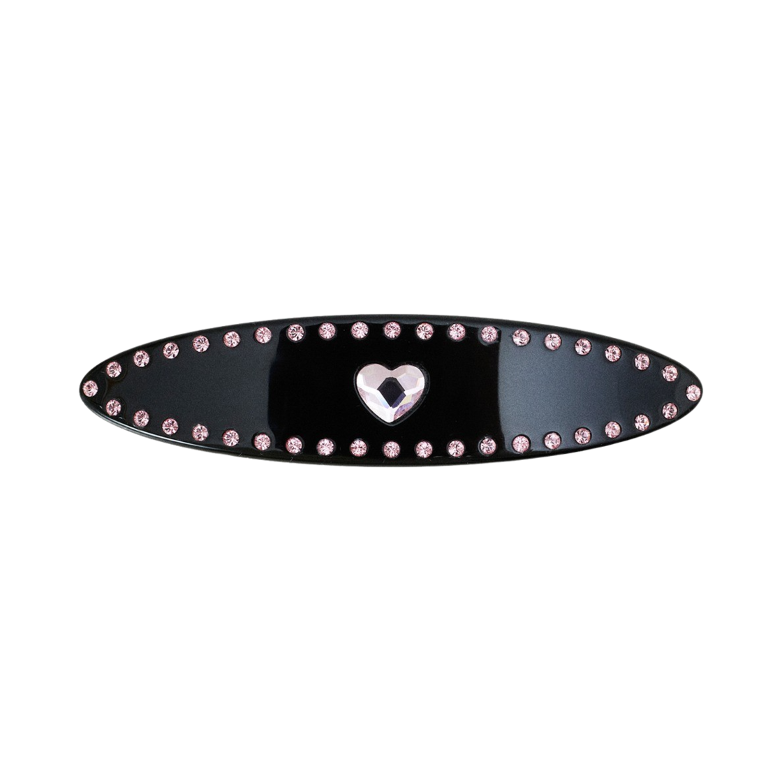 DNINI-014 DNINI Heart Oval Hair Barrettes Black