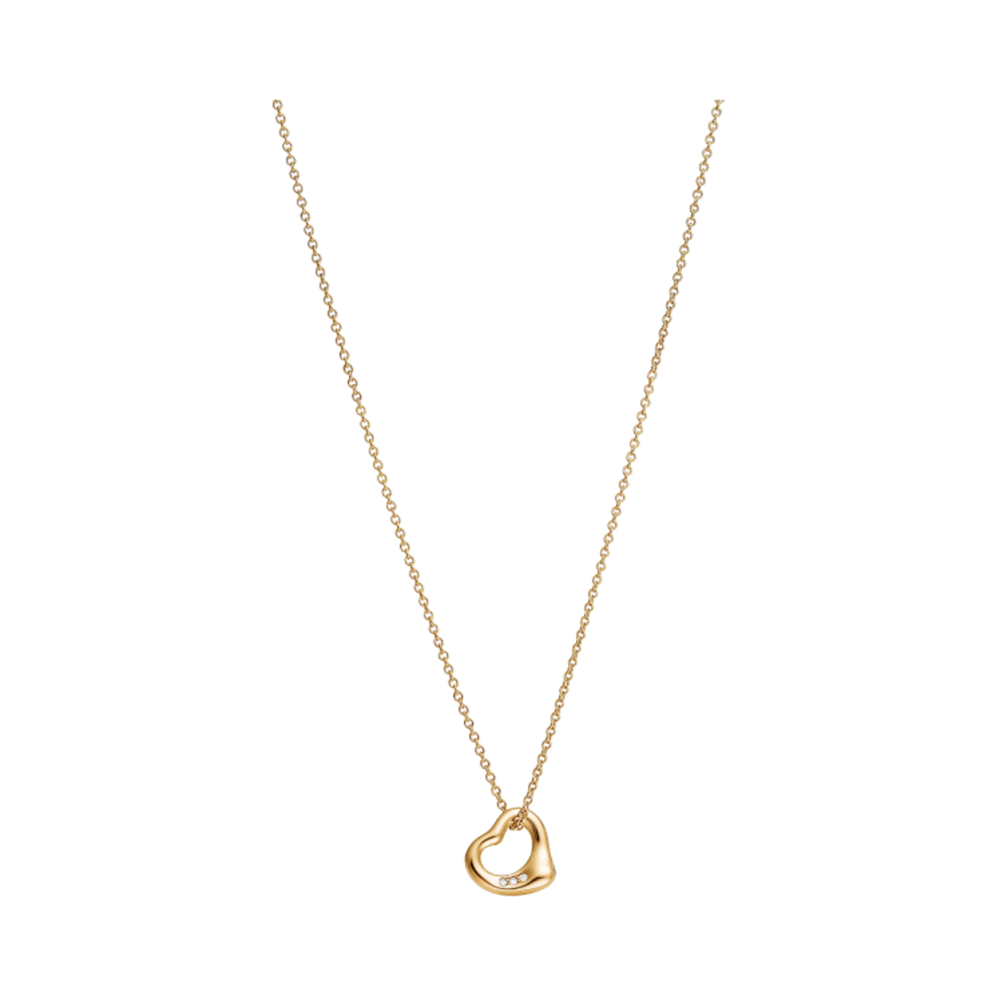 68119235 Tiffany & Co. Elsa Peretti Open Heart Pendant 18K Yellow Gold with Diamonds - 대표 이미지 #1