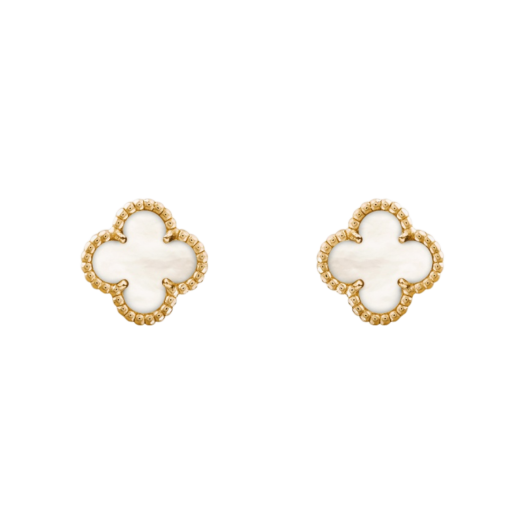 VCARA44800 (W) Van Cleef & Arpels Sweet Alhambra Earrings Yellow Gold Mother of Pearl