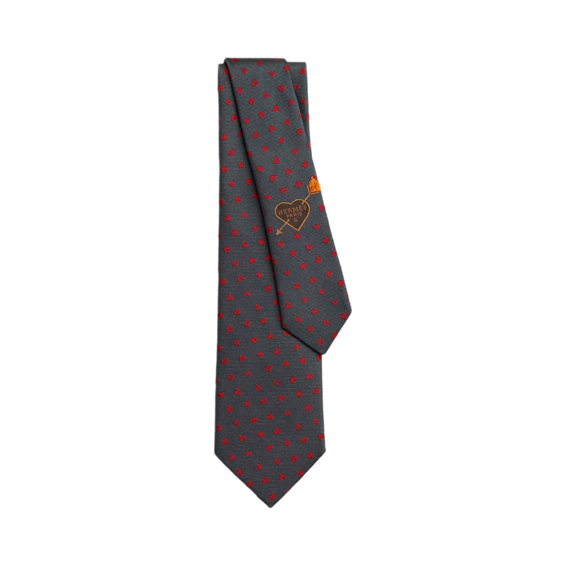 에르메스 타이 7 댄싱 하트 타이 그리 루즈(Hermes Tie 7 Dancing Hearts Tie Gris Rouge) - 1