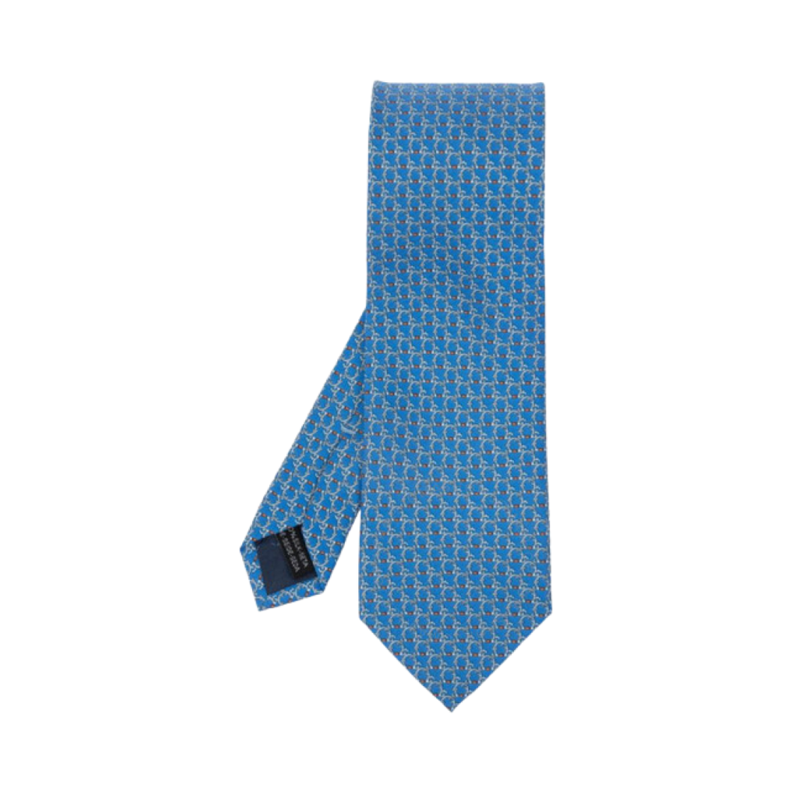 350300-732147 Ferragamo Gancini Print Silk Tie Blue