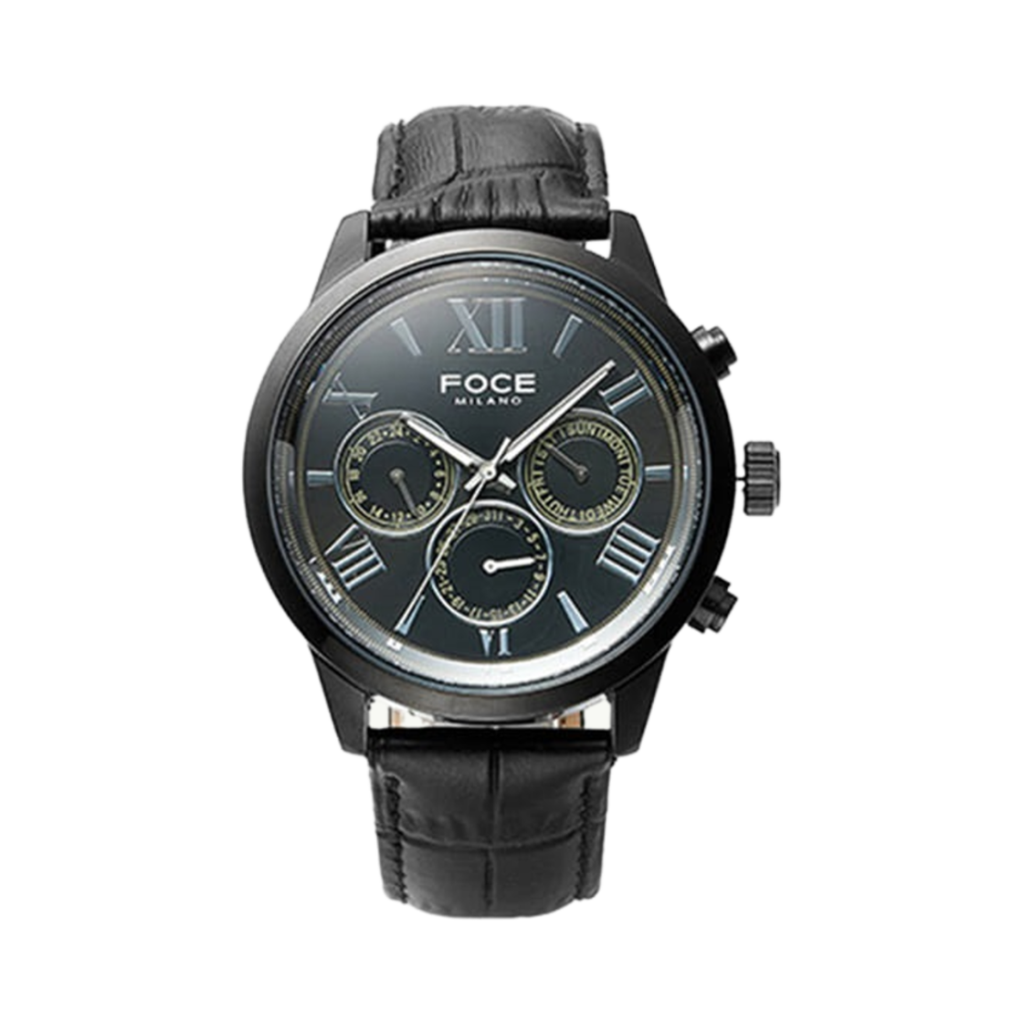 FM7502BBK Foce 45mm Leather Watch Black