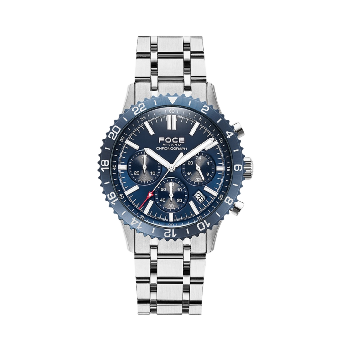 포체 45mm 메탈 워치 화이트 블루(Foce 45mm Metal Watch White Blue)