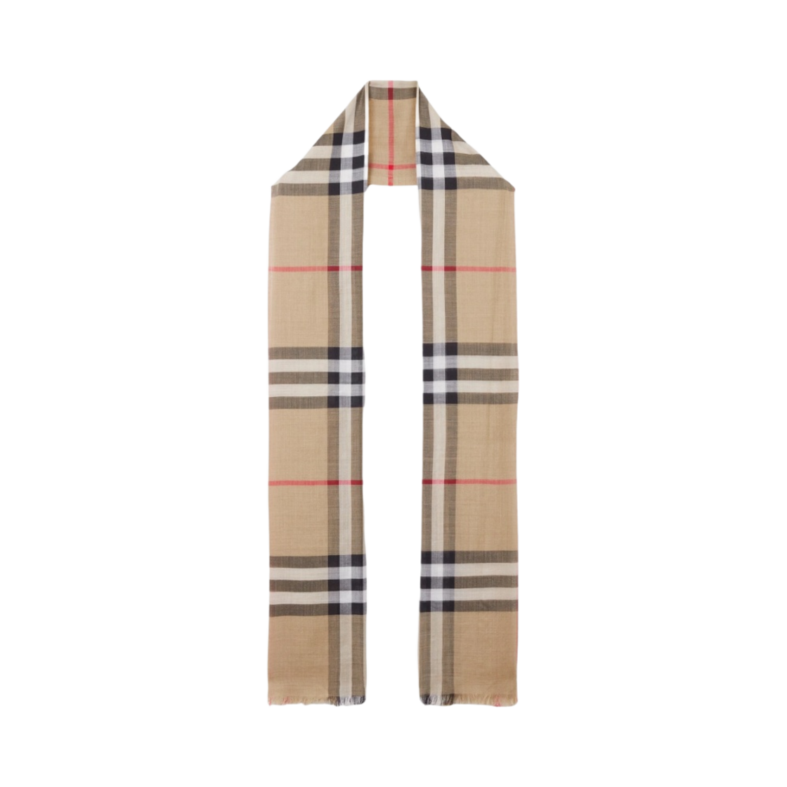 (W) 버버리 체크 라이트웨이트 울 실크 머플러 아카이브 베이지((W) Burberry Check Lightweight Wool Silk Muffler Archive Beige) - 1