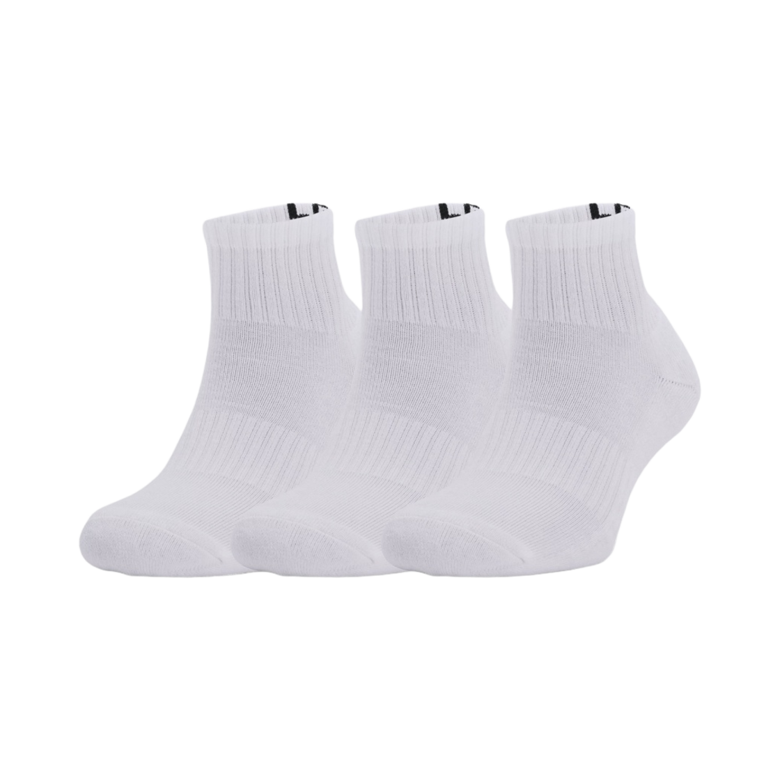 1358344-100 Under Armour UA Core Quarter Socks White Black (3 Pack)