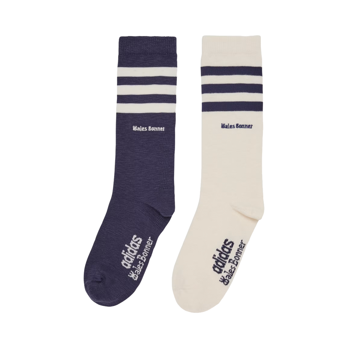 JV8684 Adidas x Wales Bonner 3-Stripes Socks Night Navy Chalk White (2 Pack)