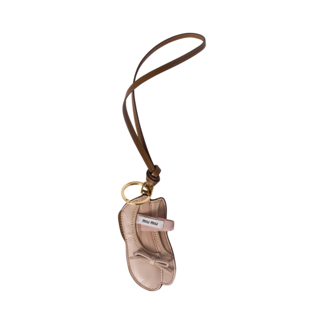5TL533-2CUM-F0NZ2 (W) Miu Miu Miu Ballet Leather Keychain Trick Water Lily