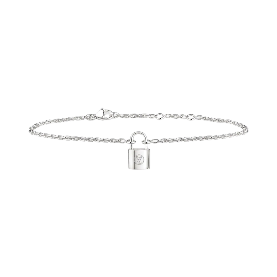 Q95450 Louis Vuitton Silver Lockit Bracelet Sterling Silver