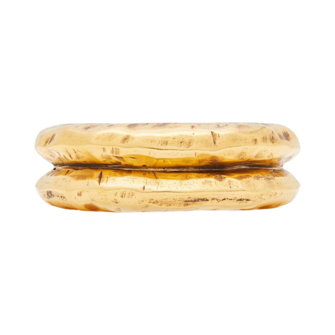 (W) 생로랑 아티 그루브 커프 브레이슬릿 메탈 사티니 에이지드 골드((W) Saint Laurent Arty Groove Cuff Bracelet In Metal Satiny Aged Gold) - 1