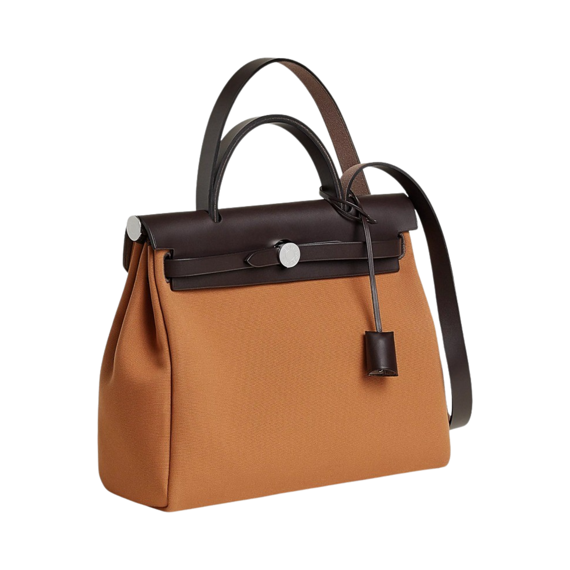 H082268CKBC Hermes Herbag Zip 31 Verso Bag Retourne Canvas & Palladium Dune Etoupe Ebene - #2