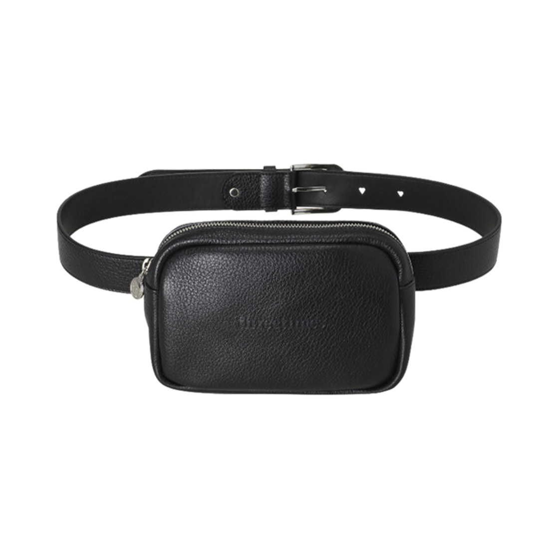 쓰리타임즈 미니 하트 벨트 백 블랙(Threetimes Mini Heart Belt Bag Black)
